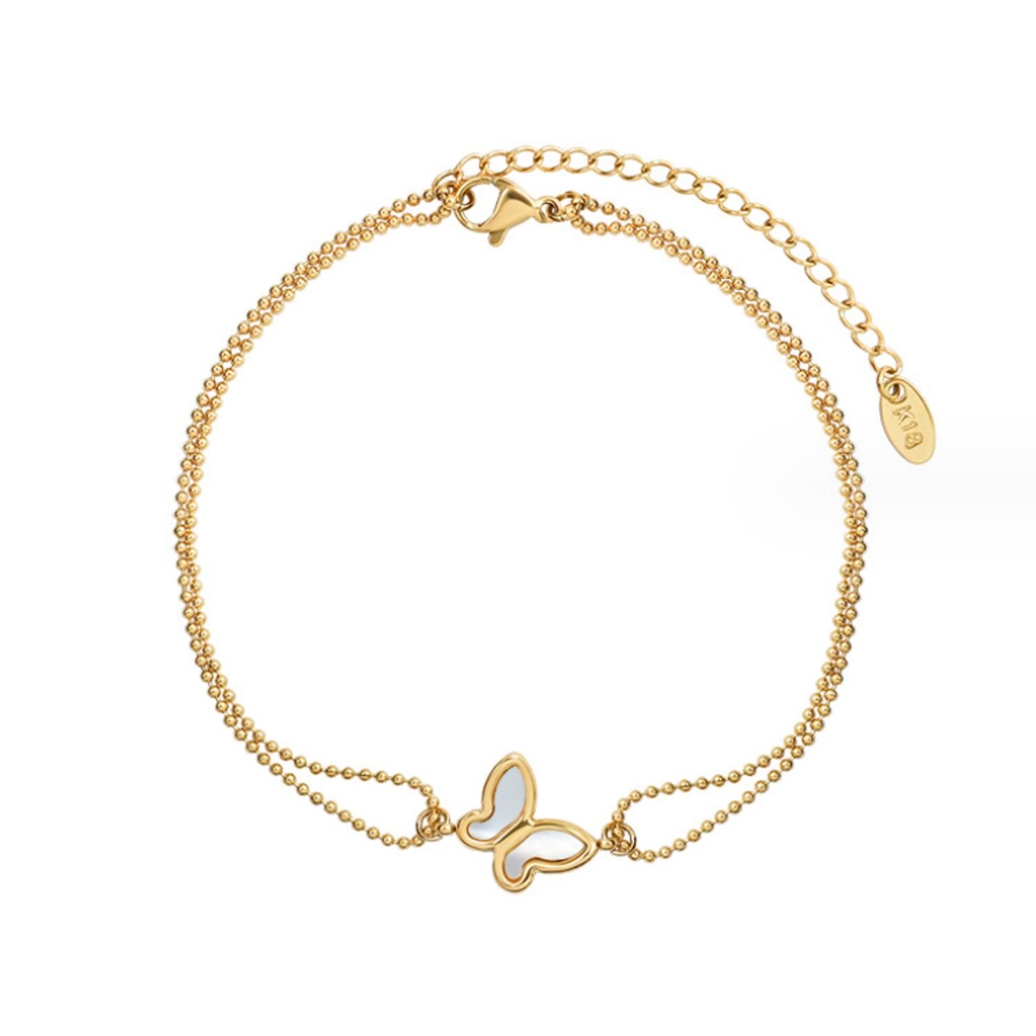 Butterfly Anklet - 18k Gold Plated