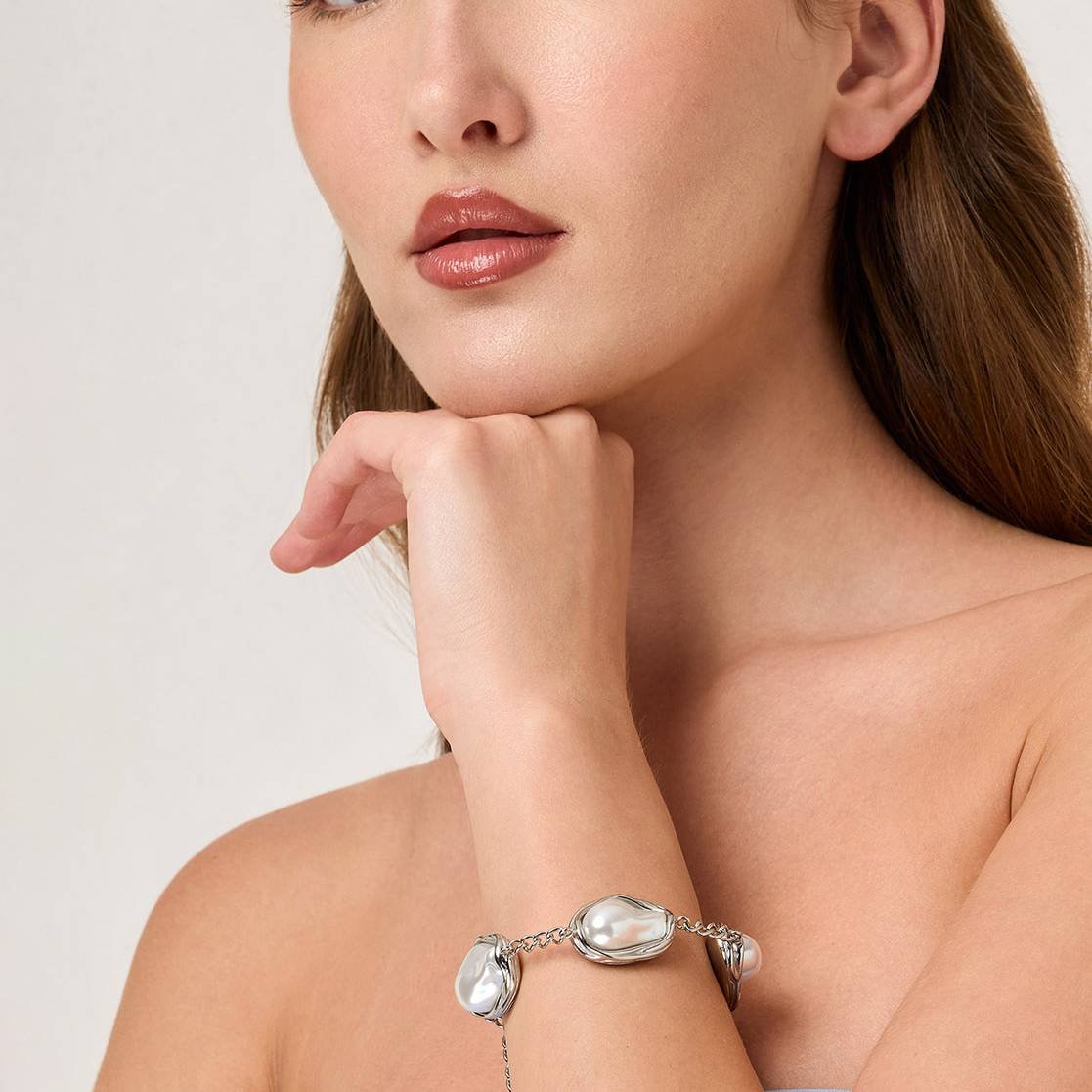 Baroque Pearl Frame Bracelet