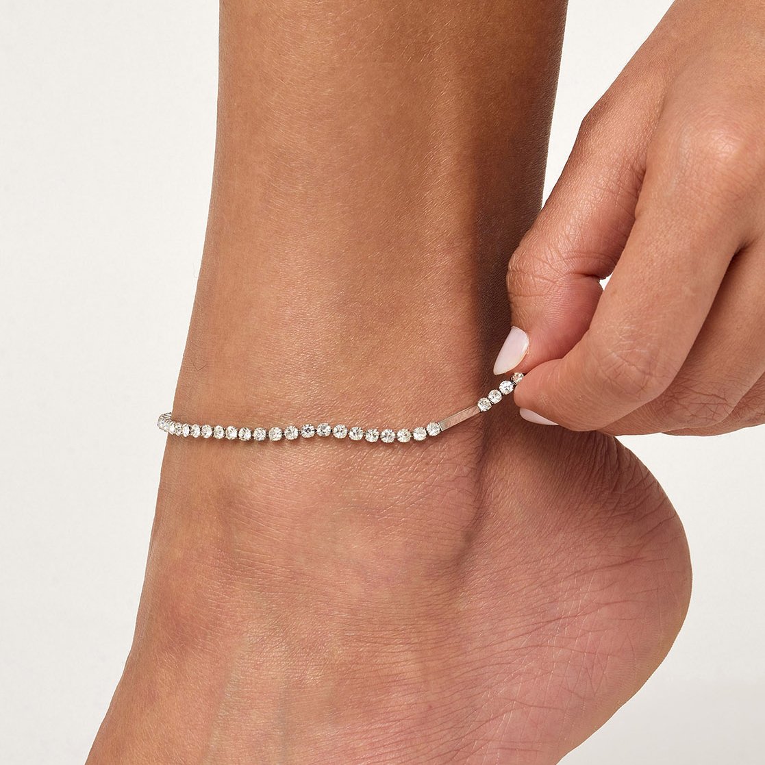 Tennis Anklet Silver