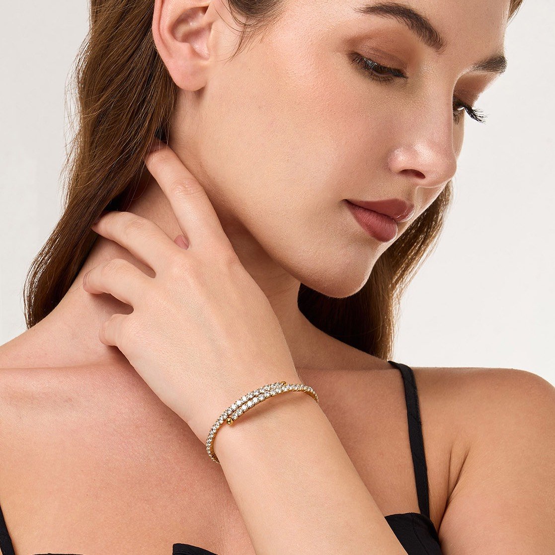 Thin Tennis Cuff Bracelet