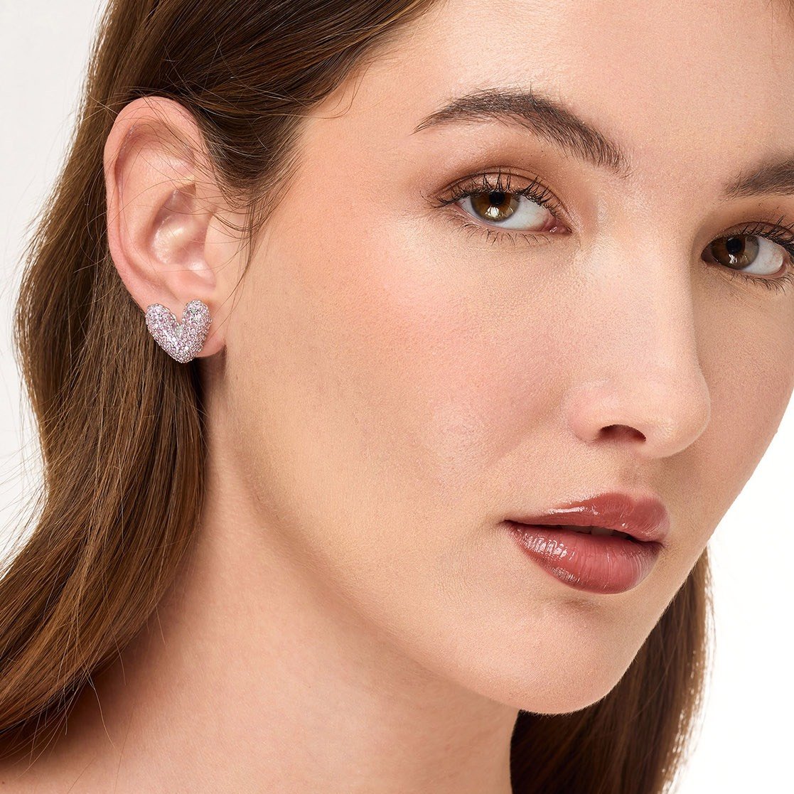 Pink Heart Studs