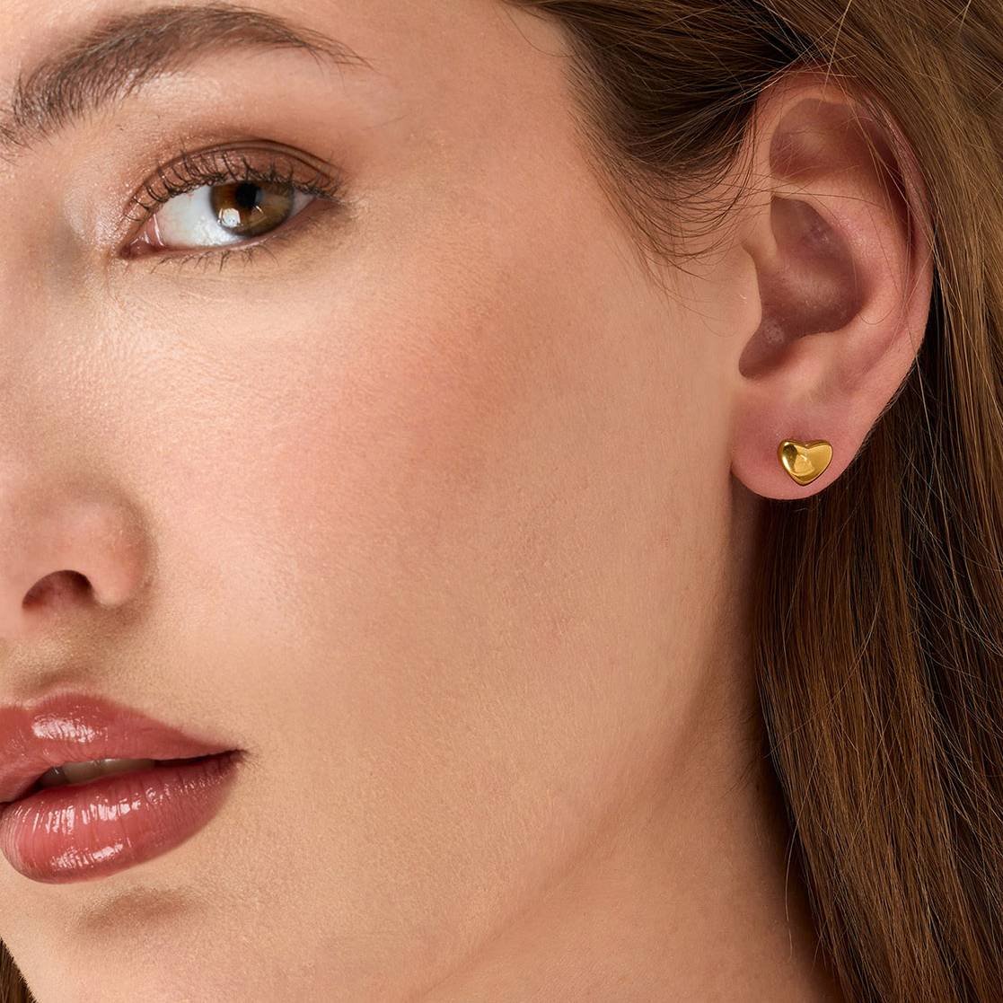 Gold Heart Earring