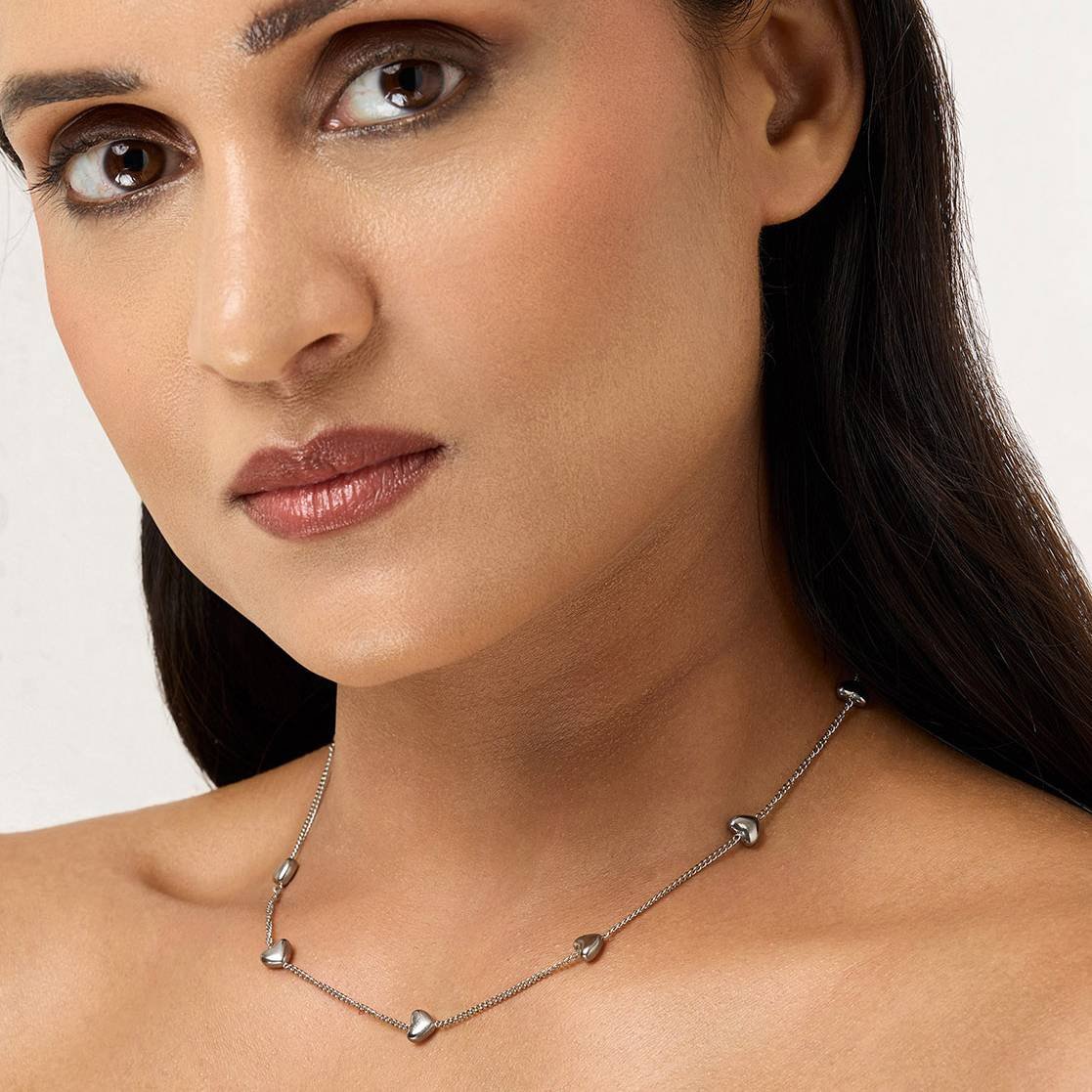 Silver Heart Choker