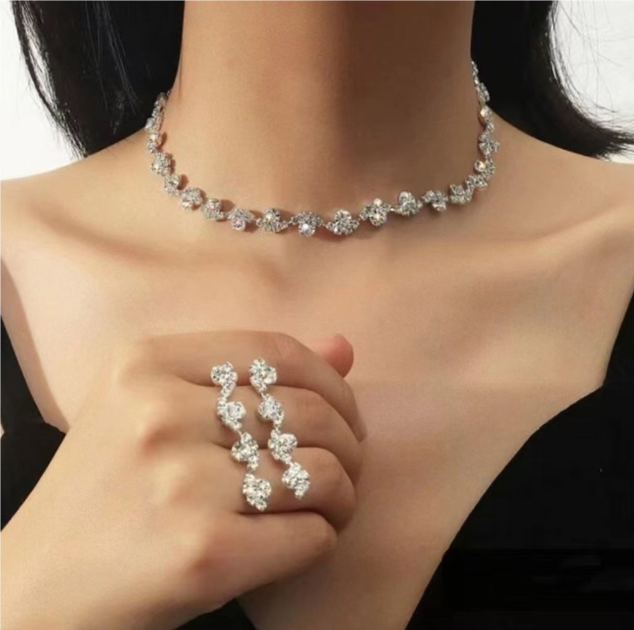 Crystal Choker & Earrings