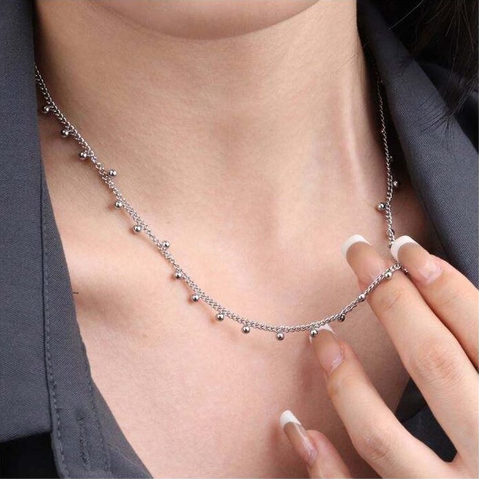 Silver Bead Necklace
