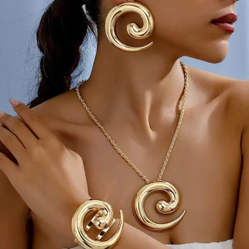 Swirl Necklace, Bracelet and Earring Set