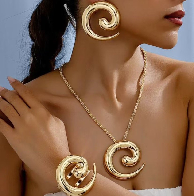 Swirl Necklace, Bracelet and Earring Set